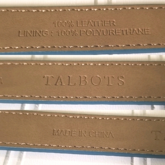 Talbots Blue Leather Belt NWT OS - Picture 4 of 6
